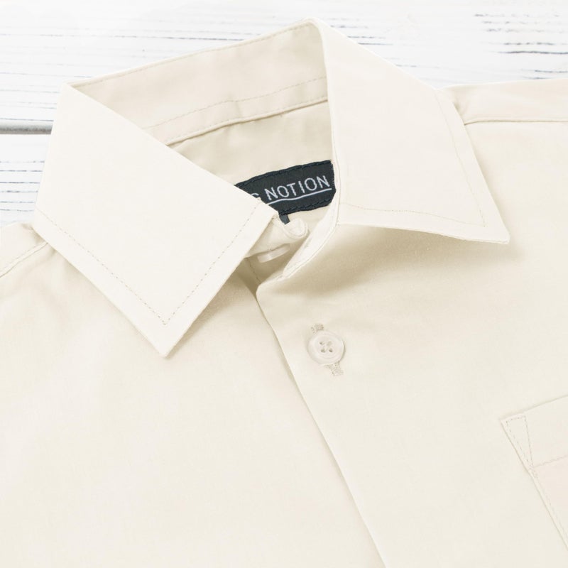 Spring Notion Big Boys' Long Sleeve Dress Shirt 5 Ivory - Image 4